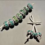 Black White and Teal Dots BDS004