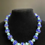 Murano Style Sky Blue Black Royal Blue Necklace N211